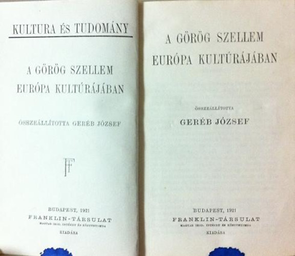 A grg szellem Eurpa kultrjban