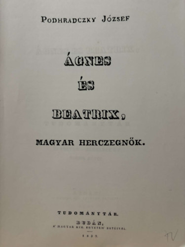 gnes s Beatrix, magyar hercegnk - reprint