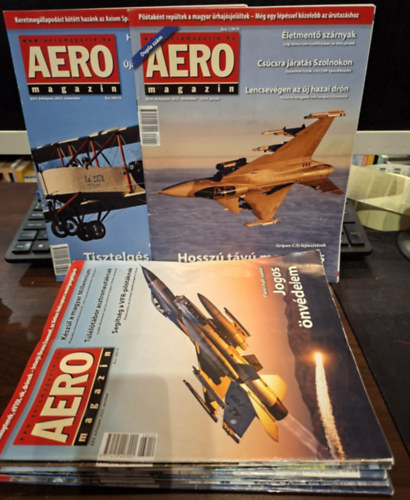 Aero magazin XXV. �vfolyam 2023. febru�r - 2024. janu�r (10 db), teljes �vfolyam, lapsz�monk�nt (hi�nyzik 2023. �prilisi sz�m!)