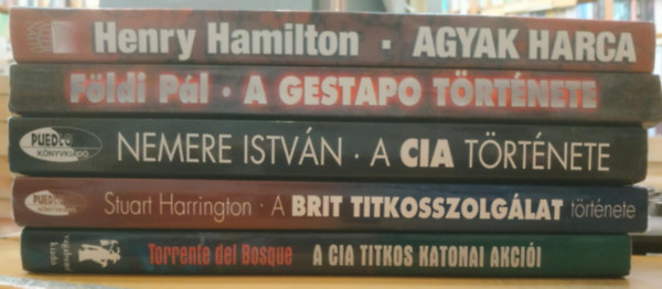 5 db Agyak harca + A Gestapo trtnete + A CIA trtnete + A brit titkosszolglat + A CIA titkos katonai akcii