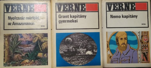 Jules Verne - 3 db J. Verne mű, ifjúsági: Nyolcszáz mérföld az Amazonason+ Grant kapitány gyermekei+ Nemo kapitány