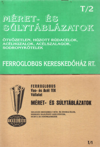 3 db Ferroglobus Vas- �s Ac�l TEK V�llalat katal�gusa - M�ret- �s s�lyt�bl�zatok