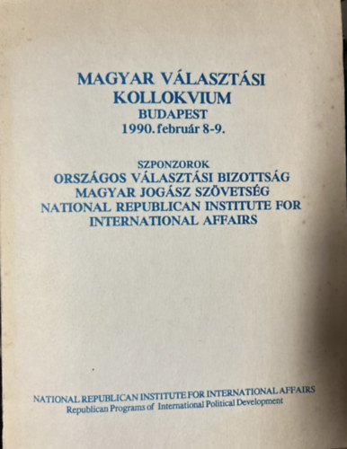 Magyar választási kollukvium Budapest 1990. február 8-9.