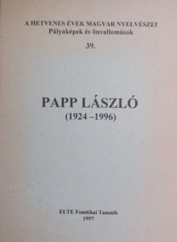Papp Lszl (1924-1996)