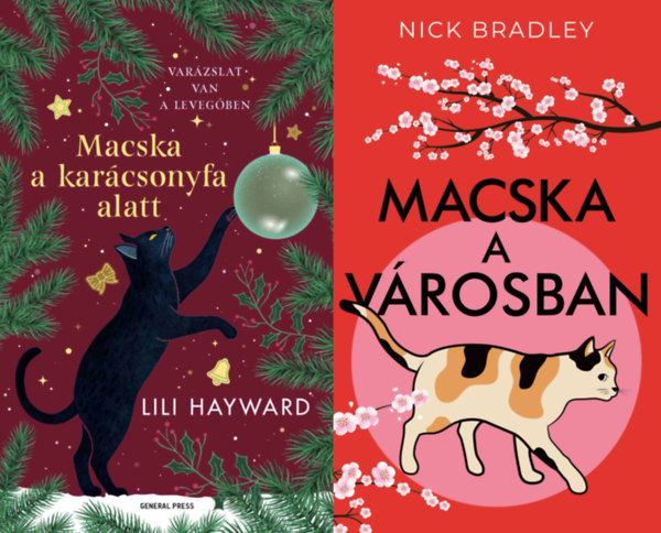2 db meghat� cic�s t�rt�net: Macska a kar�csonyfa alatt + Macska a v�rosban