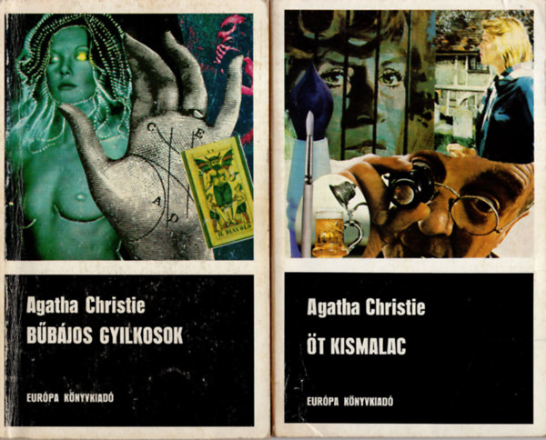 2 db  Agatha Christie k�nyv  (  �t Kismalac + B�b�jos gyilkosok )