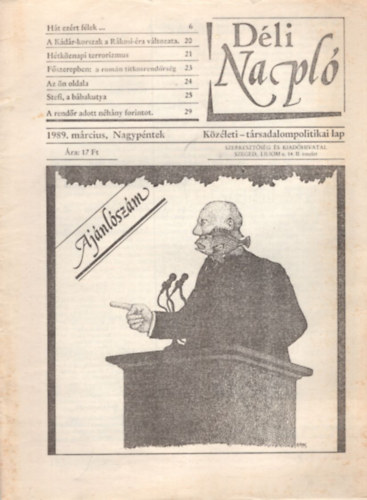 D�li Napl� - Aj�nl�sz�m 1989. m�rcius, Nagyp�ntek