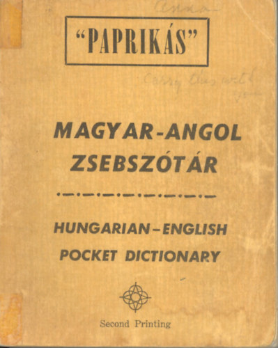 "Papriks" Magyar-Angol zsebsztr