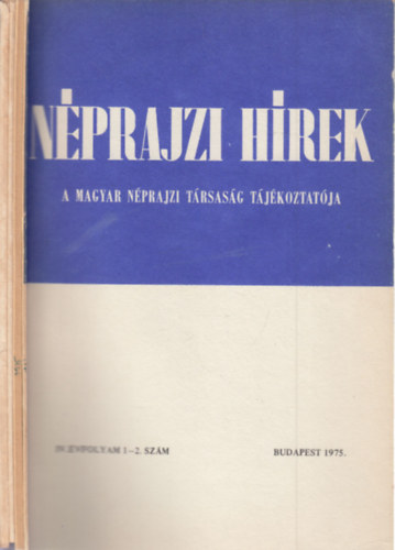 Nprajzi hrek 1975/1-6. (teljes vfolyam, 4 db. lapszm)