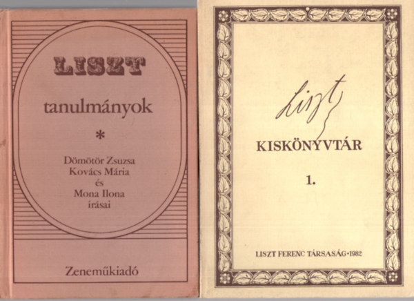 2 db Liszt fzet ( egytt ) 1. Liszt kisknyvtr 1., 2. Liszt tanulmnyok