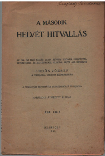 Erds Jzsef - A msodik helvt hitvalls