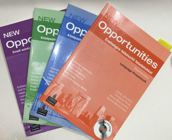 New Opportunities - Elementary + Intermediate + Pre-Intermediate + Upper Intermediate Language Powerbook + CD Kzp s Emelt rettsgire felkszt feladatokkal