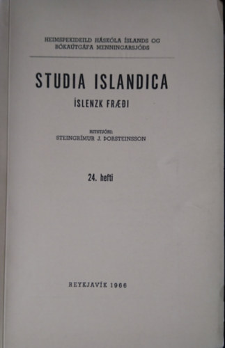 Helgafellsbaekur fornar (Studia Islandica 24.)