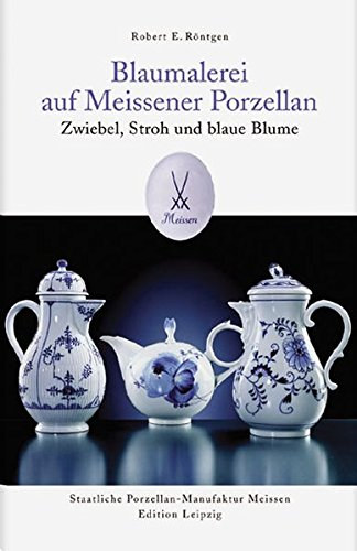 Blaumalerei auf Meissener Porzellan: Zwiebel, Stroh und blaue Blume (Deutsch)