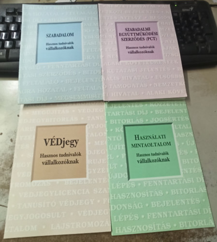 4 db kzgazdasg: Vdjegy +Hasznlati mintaoltalom +Szabadalmi egyttmkdsi szerzds (PCT) +Szabadalom