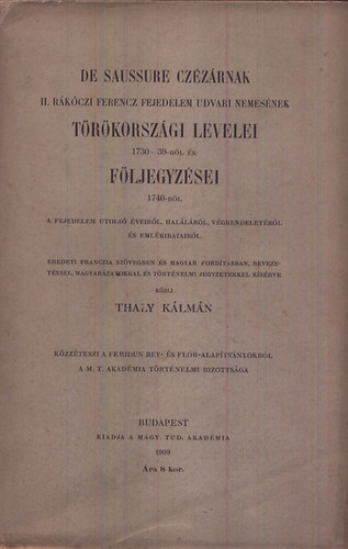 De Saussure czzrnak trkorszgi levelei s fljegyzsei