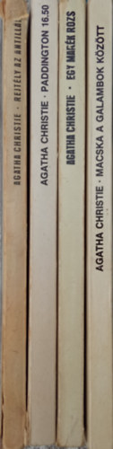 4 db Agatha Christie knyv: Egy mark rozs + Macska a galambok kztt + Paddington 16.50 + Rejtly az Antillkon