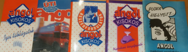 5 db Angol Kisokos Igei tblzatok; Angol kisokos Nyelvtani sszefoglal; Angol kisokos beszdfordulatok; Angol ti kisokos; "Puska" helyett Angol nyelvtani segdknyv tanulknak