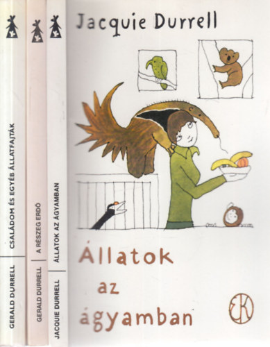 Gerald Durrell Jacquie Durrell - 3 db. humoros ktet (llatok az gyamban + A rszeg erd + Csaldom s egyb llatfajtk)