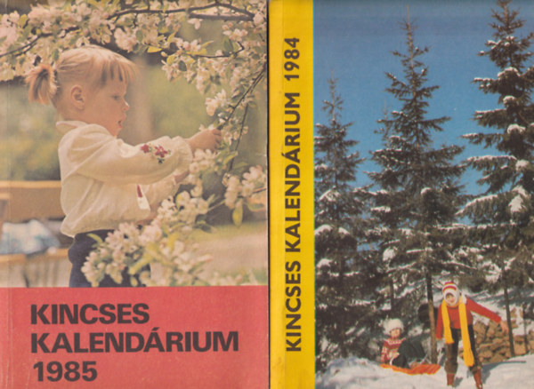 4 db Kincses Kalendrium 1984, 1985, 1987, 1988. ( 3 db-ban kpregny )