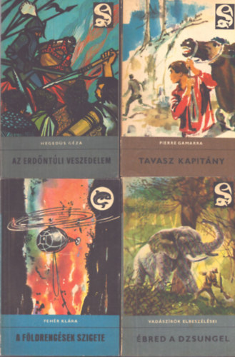 4 k�tet a Delfin K�nyvek sorozatb�l: �bred a dzsungel - A f�ldreng�sek szigete - Tavasz kapit�ny - Az erd�t�li veszedelem