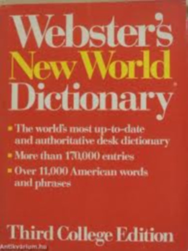 David B. Guralnik Victoria Neufeldt  (Editor in Chief) - Webster's New World Dictionary of American English - Third College Edition