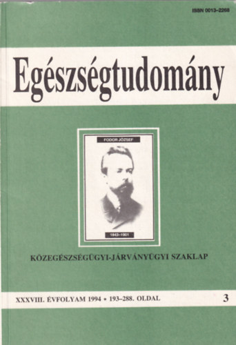 Egszsgtudomny Kzegszsggyi-jrvnygyi szaklap 1994. 3. szm