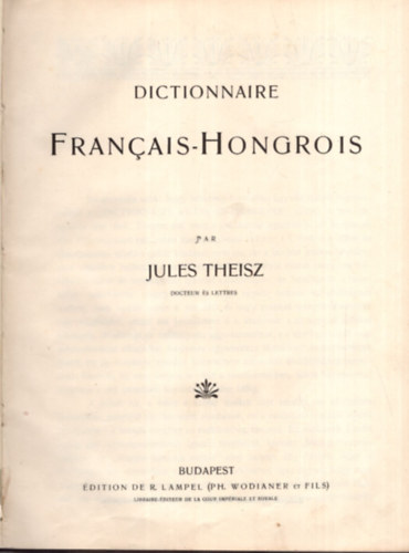 Dictionnaire Francais-Hongrois