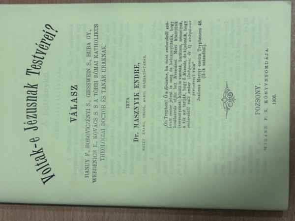 Voltak-e j�zusnak testv�rei (hasonm�s kiad�s)