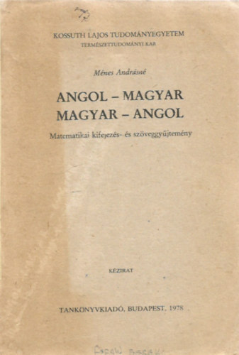 Angol-Magyar    Magyar-Angol  matematikai kifejezs s szveggyjtemny