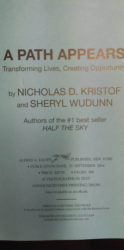 Sheryl WuDunn Nicholas Kristof - A Path Appears: Transforming Lives, Creating Opportunity