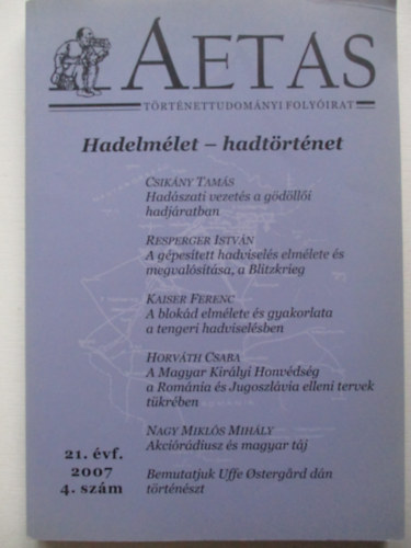 Aetas Hadelm�let-hadt�rt�net 21.�vf. 2007. 4. sz�m