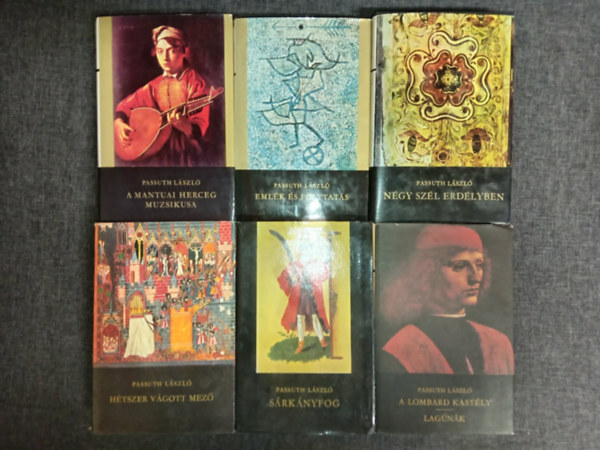Passuth L�szl� k�nyvcsomag (7 m� 6 k�tetben): A mantuai herceg muzsikusa / Eml�k �s folytat�s / N�gy sz�l erd�lyben / H�tszer v�gott mez� / S�rk�nyfog / Lombard kast�ly - Lag�n�k