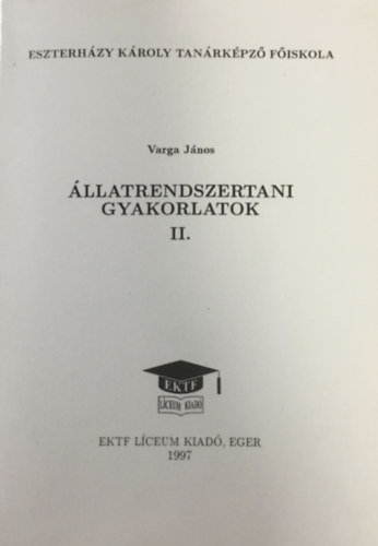 llatrendszertani gyakorlatok II.