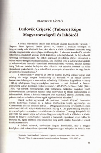 Ludovik Crijevic Tubero kpe Magyarorszgrl s lakirl