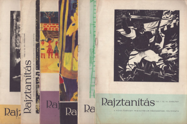 Farkas Gyrgy  (szerk.) - Rajztants - Az Oktatsi Minisztrium mdszertani folyirata - VII.vf. 1965/1-6.szm teljes vfolyam