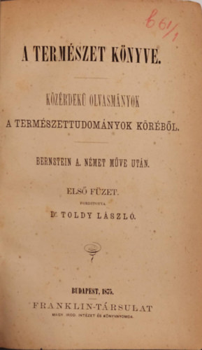 A termszet knyve 1-9. (Kt ktetben) 1875.