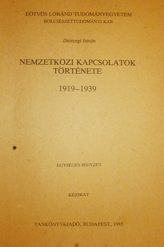 Nemzetkzi kapcsolatok trtnete 1919-1939