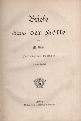 Briefe aus der Hlle ( Levelek a pokolbl - nmet regny )