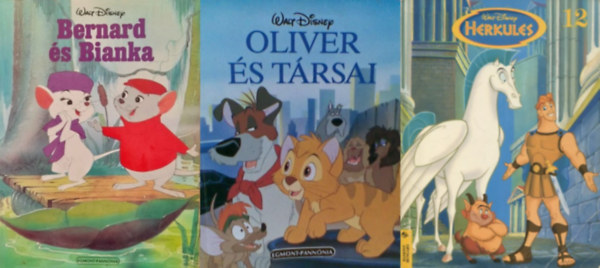 Walt Disney - 3 db Walt Disney meseknyv: Bernard s Bianka + Olivr s trsai  + Herkules