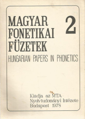 Magyar fonetikai fzetek 2.