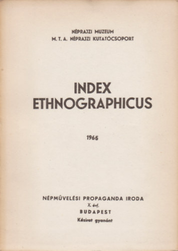 Index ethnographicus 1965