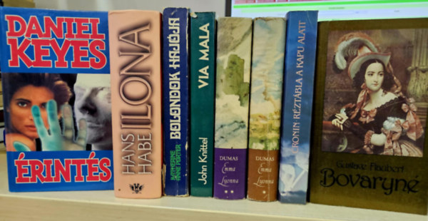 7db reg�ny 8 k�tetben, K�NYVMENT� AJ�NLAT: �rint�s +Ilona+ Bolondok haj�ja+ Via Mala+ Emma Lyonna I-II+ R�zt�bla a kapu alatt+ Bovaryn�