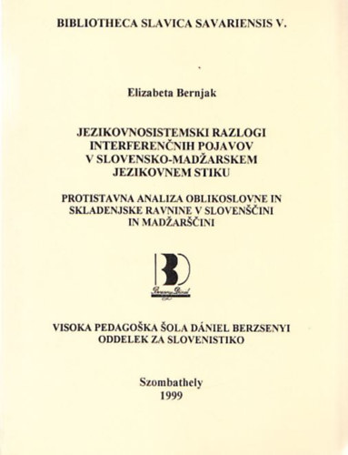 Bibliotheca Slavica Savariensis V.