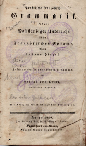 Praktische Franz�sische Grammatik- Francia nyelvk�nyv