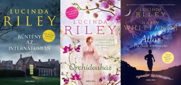 3 db Lucinda Riley reg�ny: Atlas - Pa Salt t�rt�nete + Orchideah�z + B�nt�ny az intern�tusban