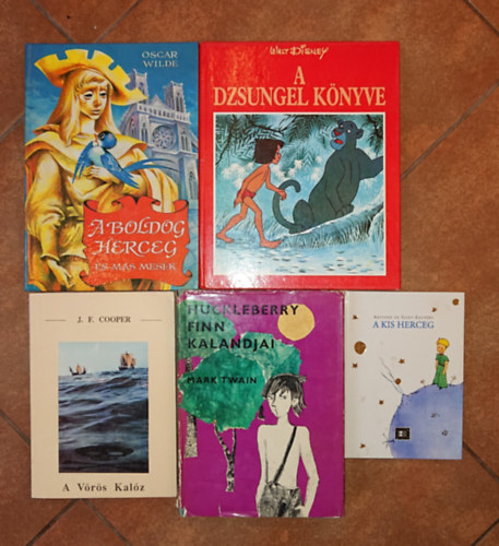 5 klasszikus gyerekk�nyv: A kis herceg, A v�r�s kal�z, Huckleberry Finn, A boldog herceg, A dzsungel k�nyve