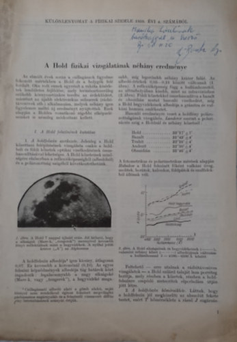 A Hold fizikai vizsglatnak nhny eredmnye