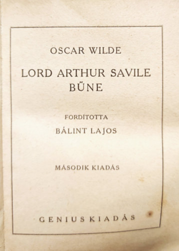 Lord Arthur Savile b�ne