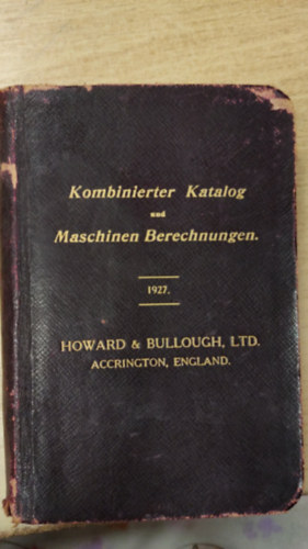Kombinierter Katalog und Maschinen Berechnungen (kombinált katalógus- és gépszámítások német nyelven)